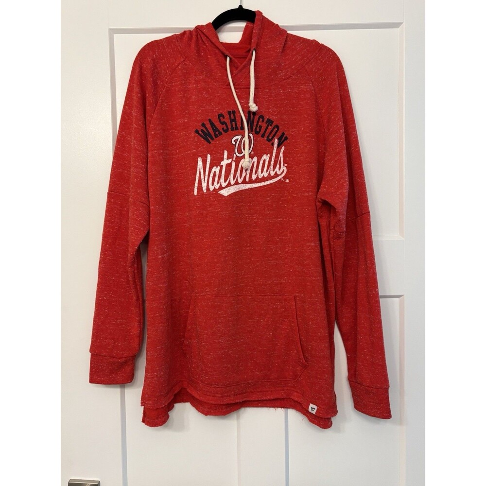Washington Nationals Fanatics Women's Faded Script Pullover Hoodie Red Size 2XL